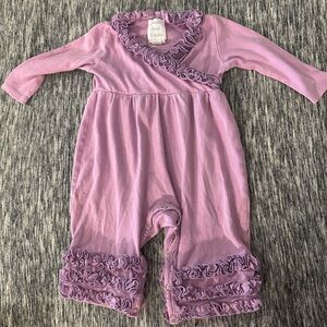 Lavender Ruffled Baby Romper
